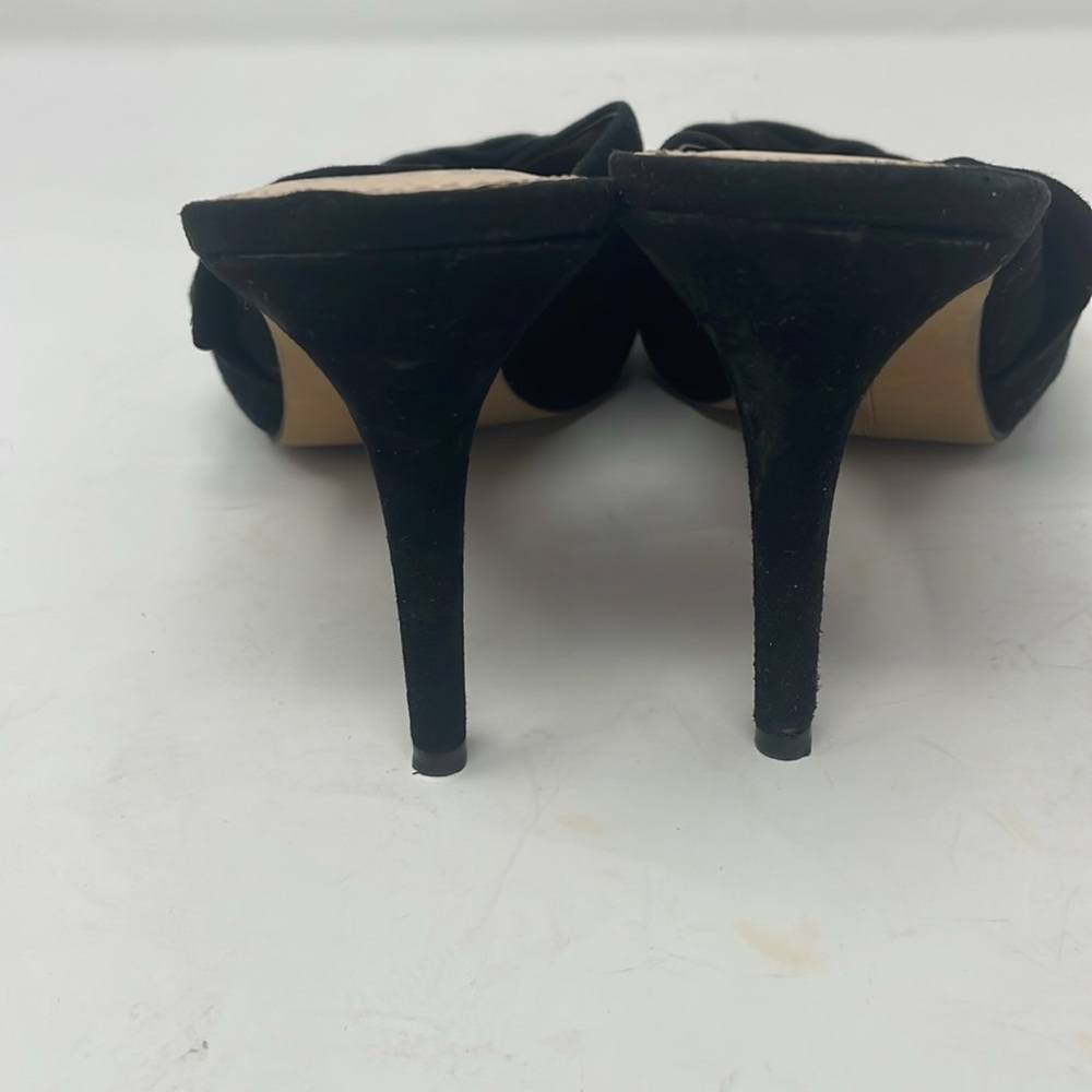 Vince Camuto Black Faux Suede Mule Heels Size 11 - Picture 3 of 13